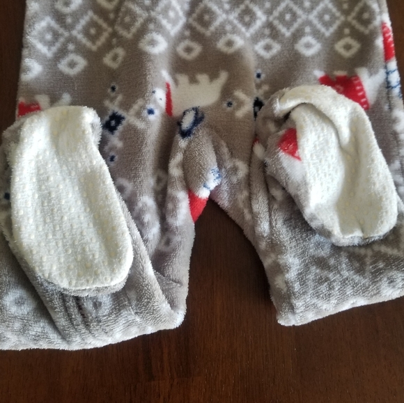 Family Winter Holiday Pajamas 18 Months Zip Up Gray & Red - Picture 4 of 9